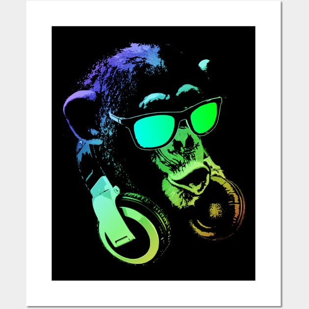 Monkey DJ Wall Art by Nerd_art